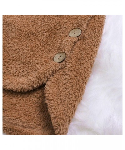 Fleece Jacket for Women 2023 Warm Winter Fuzzy Sherpa Coats Long Sleeve Button Down Hooded Cardigan Outerwear Pockets Yellow ...