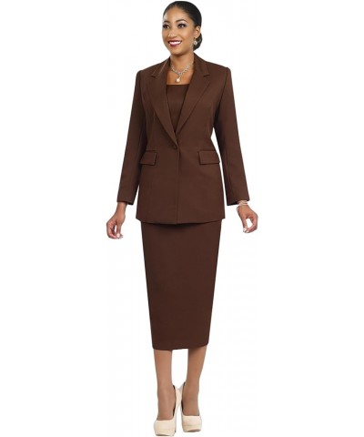 Women Two-Piece Skirt Suit Set | Business Skirt with Long Sleeve Jacket and Gloves for Church Groups by Ben Mark | BM2295 Cho...