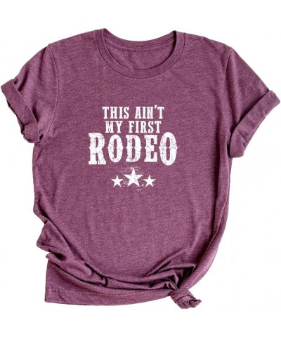 This Ain't My First Rodeo - Country Life - Short Sleeve Graphic Tee Plum_white Ink $14.24 T-Shirts