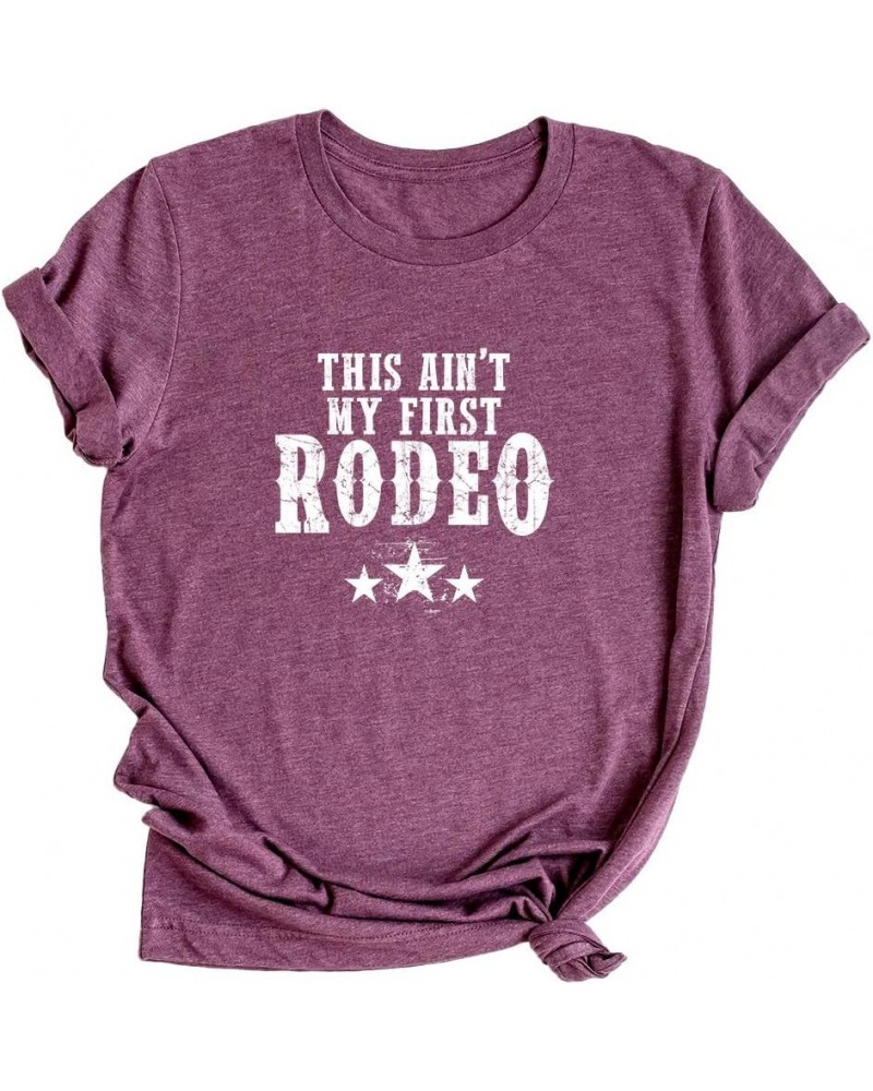 This Ain't My First Rodeo - Country Life - Short Sleeve Graphic Tee Plum_white Ink $14.24 T-Shirts