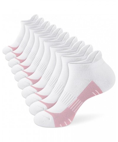 Ankle Socks Women Athletic No Show Socks Running Comfort Cushioned 5-Pairs 5 Pairs White $11.52 Activewear