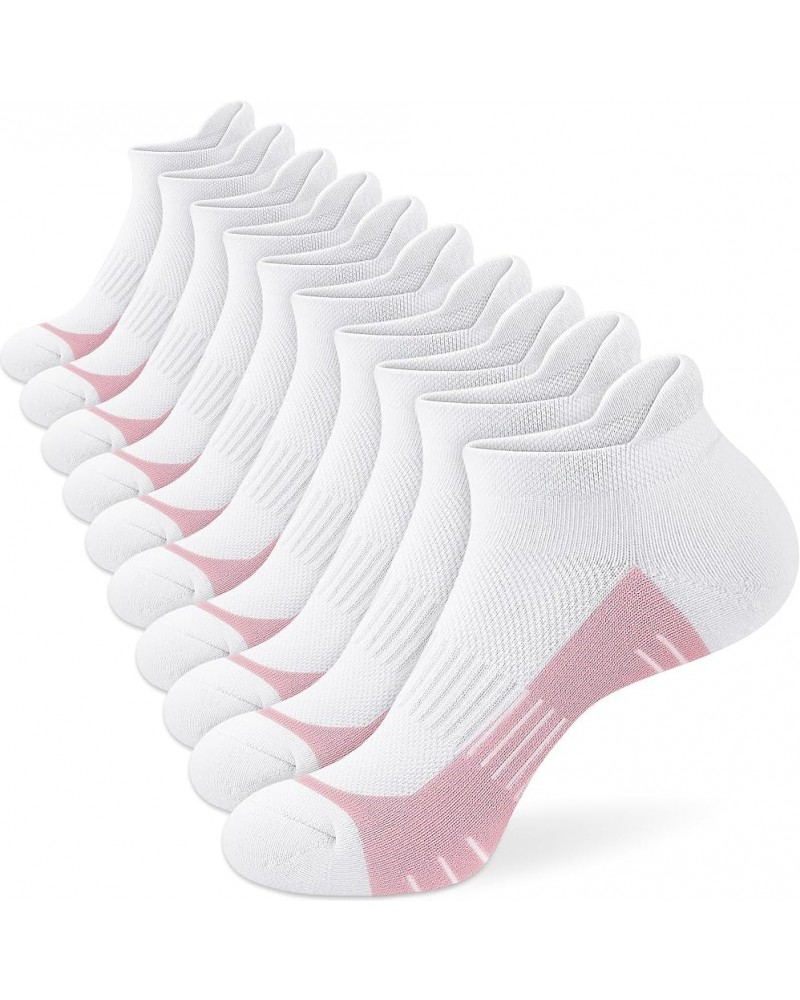 Ankle Socks Women Athletic No Show Socks Running Comfort Cushioned 5-Pairs 5 Pairs White $11.52 Activewear