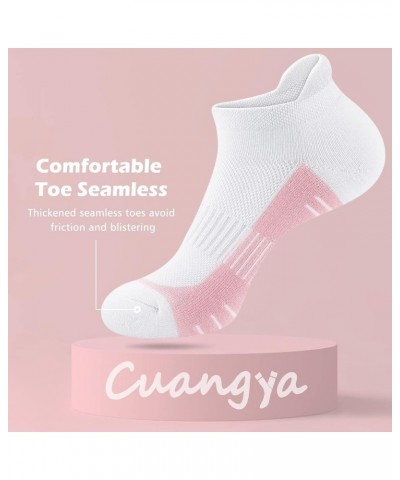 Ankle Socks Women Athletic No Show Socks Running Comfort Cushioned 5-Pairs 5 Pairs White $11.52 Activewear