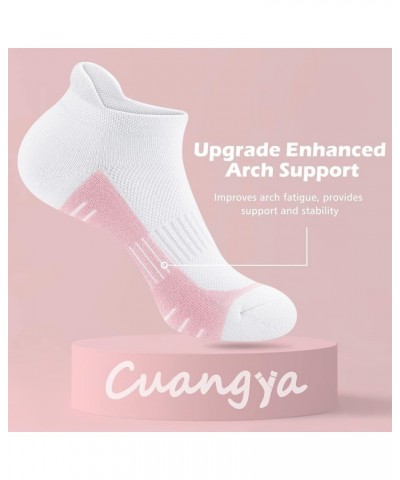 Ankle Socks Women Athletic No Show Socks Running Comfort Cushioned 5-Pairs 5 Pairs White $11.52 Activewear