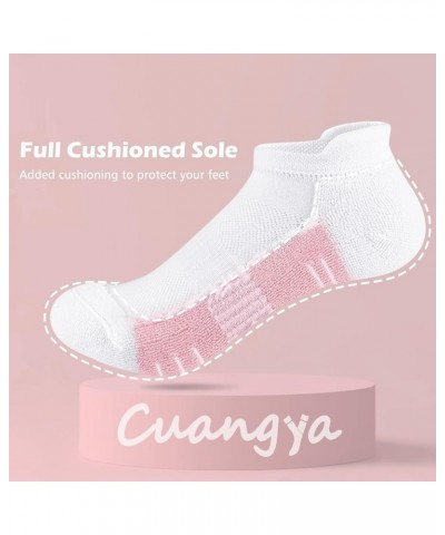 Ankle Socks Women Athletic No Show Socks Running Comfort Cushioned 5-Pairs 5 Pairs White $11.52 Activewear