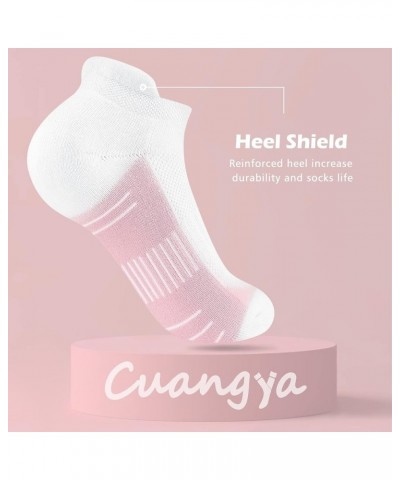 Ankle Socks Women Athletic No Show Socks Running Comfort Cushioned 5-Pairs 5 Pairs White $11.52 Activewear