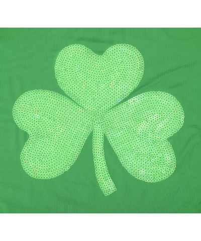 Womens Sequins Embroidery T Shirt for St. Patrick's Day/Valentines Day/ 4th of July Green $10.08 T-Shirts