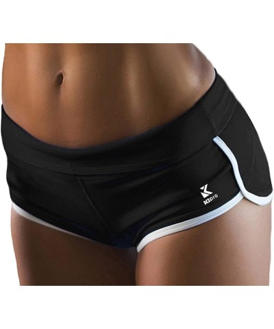 Women's Active Shorts Fitness Sports Yoga Booty Shorts for Running Gym Workout Black/White $11.87 Activewear