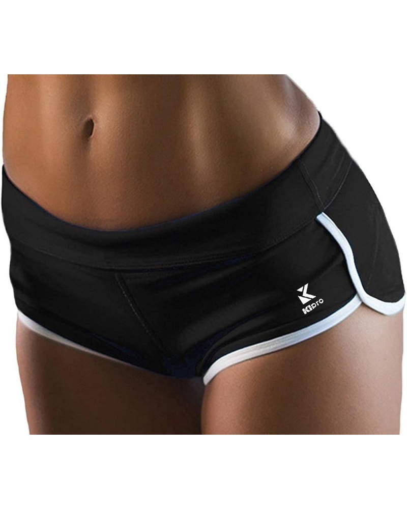 Women's Active Shorts Fitness Sports Yoga Booty Shorts for Running Gym Workout Black/White $11.87 Activewear