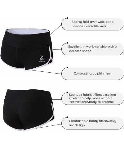 Women's Active Shorts Fitness Sports Yoga Booty Shorts for Running Gym Workout Black/White $11.87 Activewear