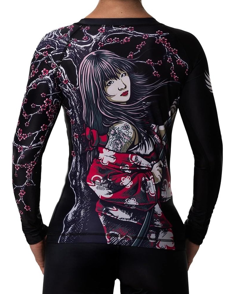 Women's Sakura BJJ Rash Guard MMA Black Black $33.14 Swimsuits