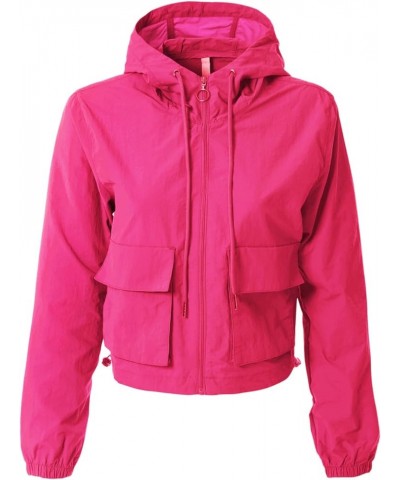 Women's Lightweight Y2K Cropped Jackets Yoga Quick Dry Windbreaker Zipper Jackets Workout Running Hoodie Jackets A Fuchsia $1...