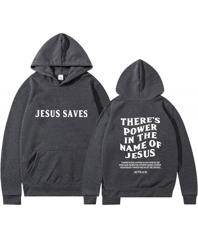 Graphic Hoodies For Women There'S Power In The Name Of Jesus Sweatshirt With Pocket Drop Shoulder Drawstring Christian Hooded...