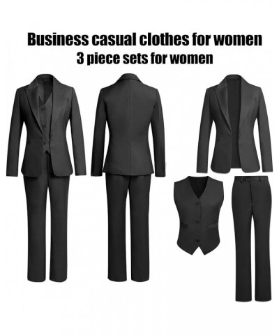 Women's Suiting Business Casual Clothes for Women Tuxedo Suit Office Satin Pant Suits for Women 3 Piece Ivory-3pc Set $30.36 ...