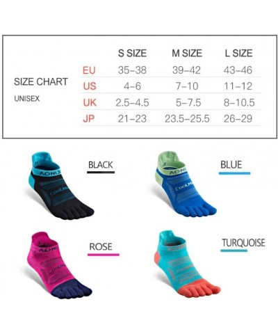 Running Ankle Toe Socks for Men and Women Lightweight Coolmax High Performance Five Finger Athletic Socks A: 3 Pairs/Black, T...