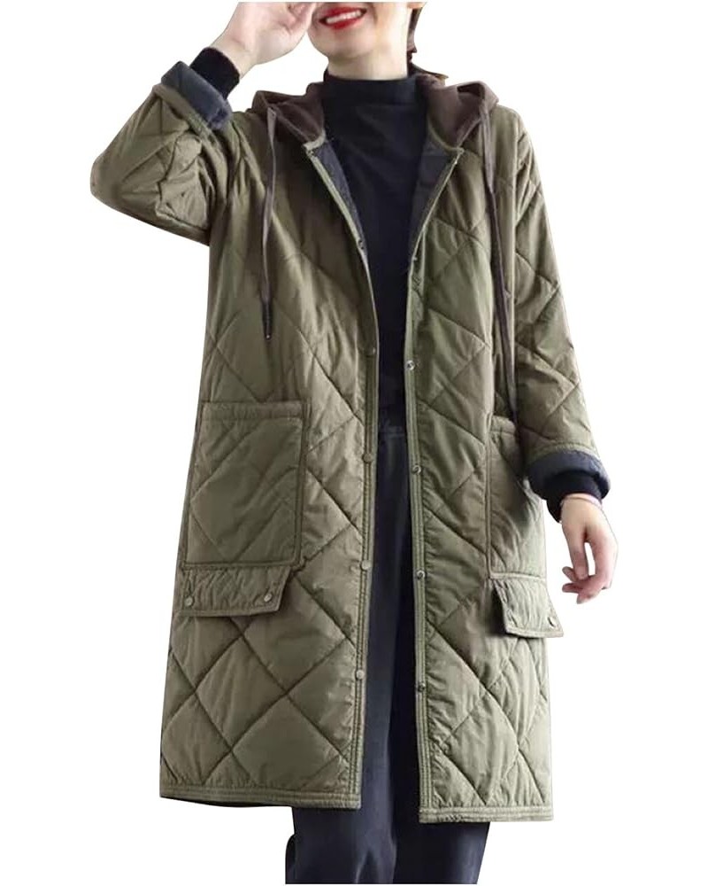 Womens Winter Coats Lightweight Puffer Jackets Thicken Quilted Jacket Warm Plus Size Cardigan Long Down Coats Outerwear A02_a...