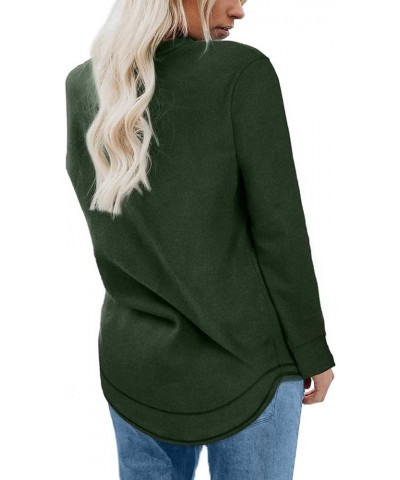 Fall Fashion Clothes for Women Loose Fit Dressy Casual Long Sleeve Soft Crewneck T Shirts 2023 01-army Green $8.47 T-Shirts