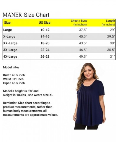 Women's Plus Size Tops Short Sleeve Flowy Shirts Casual Blouses Tunic Tops L-4XL Lavender $10.99 Tops