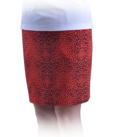 Women's Glitzy Leopard Print Knit Skort 2882 Salmon Pink/Black $10.07 Activewear