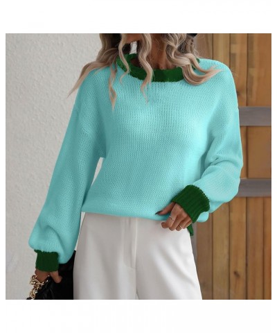 Womens Fall Classic Pullovers Tops Fashion Casual Wear Long Sleeve Round Neck Sweater Loose Comfy Shirts Blouse 012 Green $12...