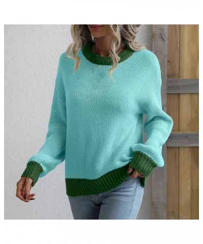 Womens Fall Classic Pullovers Tops Fashion Casual Wear Long Sleeve Round Neck Sweater Loose Comfy Shirts Blouse 012 Green $12...