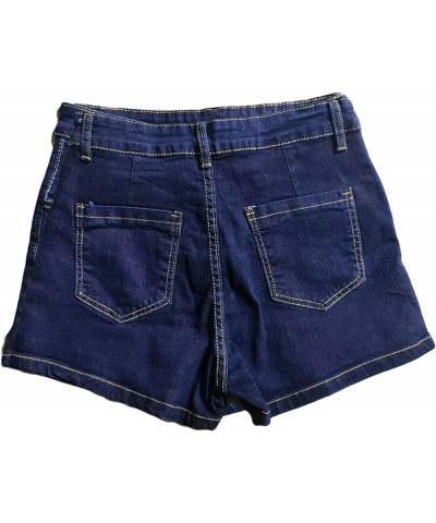 Women's Casual Summer Short High Waist Layered Ruffle Denim Print Skirt Shorts Jeans with Flounce Hem 01-blue $11.50 Shorts