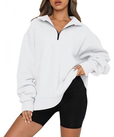 Oversized Sweatshirt For Women Long Sleeve Quarter Zip Pullover Casual Cropped Half Zip Up Hoodie Fall Clothes Trendy 2023 A1...