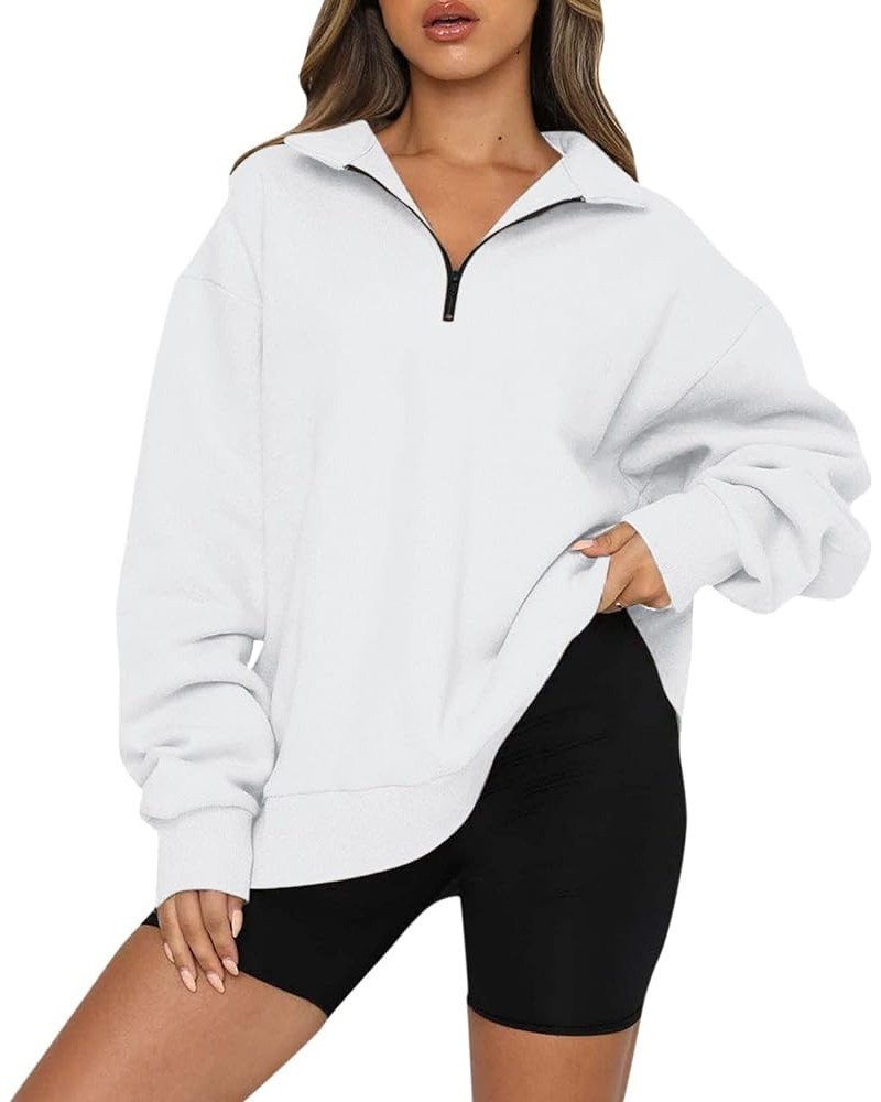 Oversized Sweatshirt For Women Long Sleeve Quarter Zip Pullover Casual Cropped Half Zip Up Hoodie Fall Clothes Trendy 2023 A1...