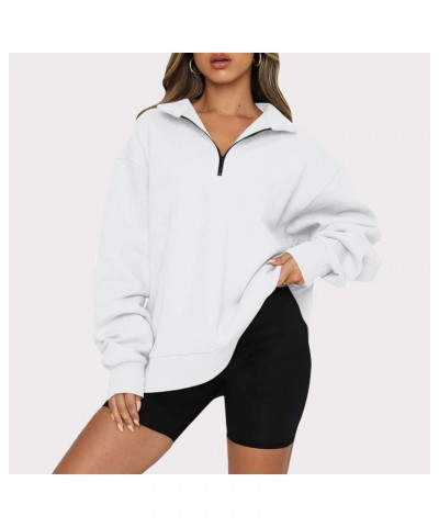 Oversized Sweatshirt For Women Long Sleeve Quarter Zip Pullover Casual Cropped Half Zip Up Hoodie Fall Clothes Trendy 2023 A1...