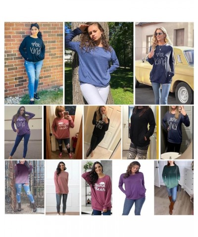 Womens Crewneck Sweatshirt Casual Loose Fitting Tops Long Sleeve T Shirt A_black $14.94 Hoodies & Sweatshirts