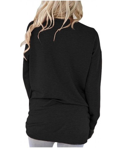 Womens Crewneck Sweatshirt Casual Loose Fitting Tops Long Sleeve T Shirt A_black $14.94 Hoodies & Sweatshirts