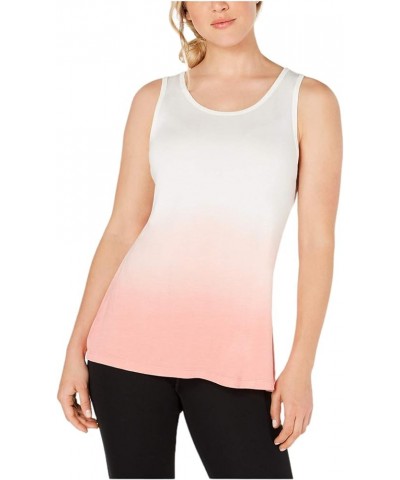 womens Tie-dye Lattice Back Tank Top Pink $7.27 Activewear