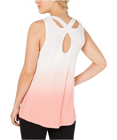 womens Tie-dye Lattice Back Tank Top Pink $7.27 Activewear