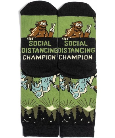 Funny Socks for Outdoor Activities Lovers and More - Novelty Gifts for Men, Women, and Teens Social Distancing Champion (Bigf...