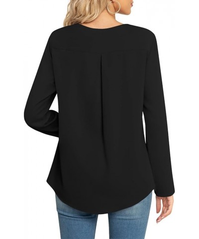 Womens Summer Casual Sleeveless Chiffon Tops Pleated Shirt Loose Blouse for Leggings Long Sleeve-black $10.80 Blouses