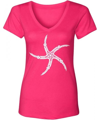 Glaive - Krull Symbol Nerd Geek Movie Buff Women's V-Neck T-Shirt Pink $11.10 T-Shirts