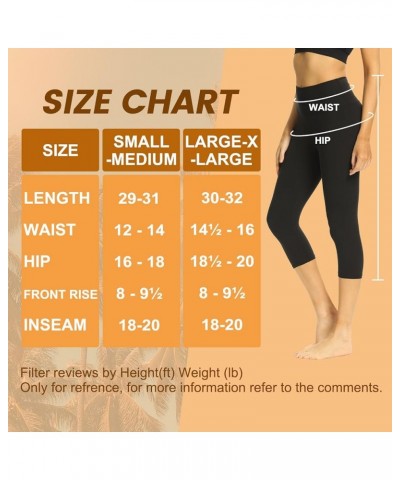 7 Pack Capri Leggings for Women, High Waisted Black Soft Workout Yoga Pants Black*2/ Ins Green/ Complexion/ Sky Blue/ Light G...