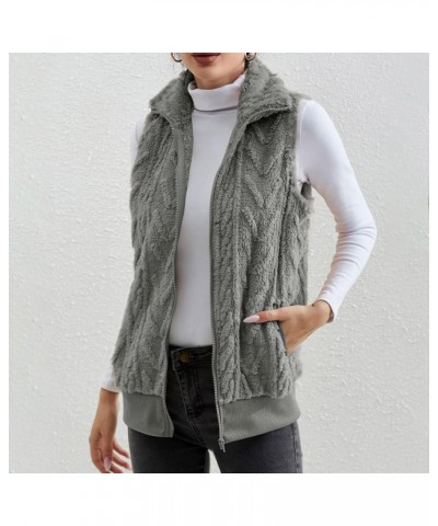 Vests For Women Winter Casual Zip Up Fleece Shaggy Jackets Coats Fashion Graphic Plus Size Cardigan Sweaters Outwear V6-gray ...