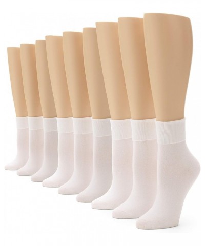 Women's Cotton Basic Cuff Sock White - 9 Pair Pack $13.72 Socks