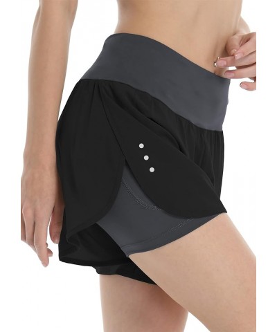 Women's 2 in 1 Running Shorts with Pockets Quick Dry Lightweight Sports Yoga Gym Workout Athletic Shorts Black2 $11.49 Active...