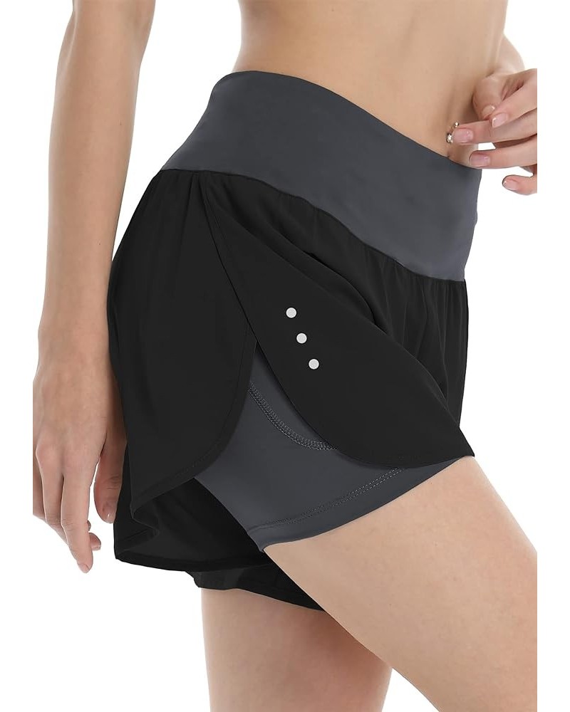 Women's 2 in 1 Running Shorts with Pockets Quick Dry Lightweight Sports Yoga Gym Workout Athletic Shorts Black2 $11.49 Active...