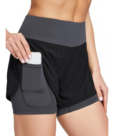 Women's 2 in 1 Running Shorts with Pockets Quick Dry Lightweight Sports Yoga Gym Workout Athletic Shorts Black2 $11.49 Active...