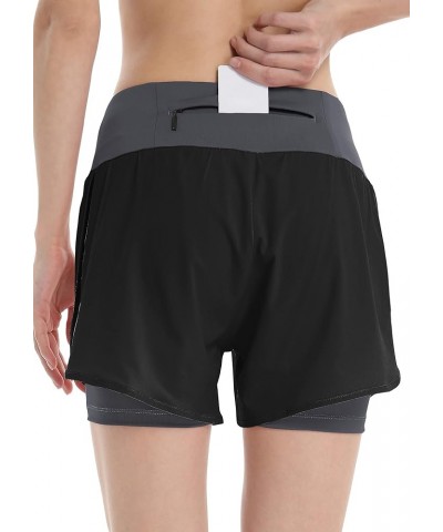 Women's 2 in 1 Running Shorts with Pockets Quick Dry Lightweight Sports Yoga Gym Workout Athletic Shorts Black2 $11.49 Active...