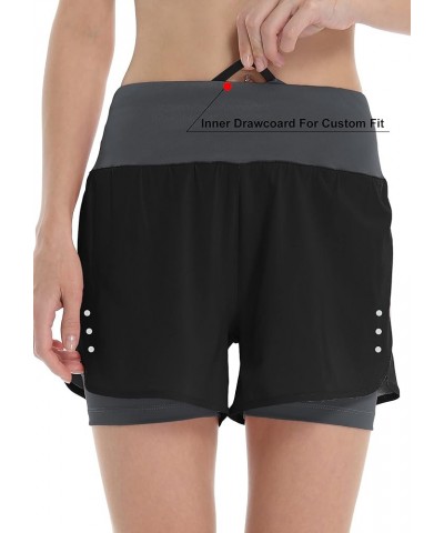 Women's 2 in 1 Running Shorts with Pockets Quick Dry Lightweight Sports Yoga Gym Workout Athletic Shorts Black2 $11.49 Active...