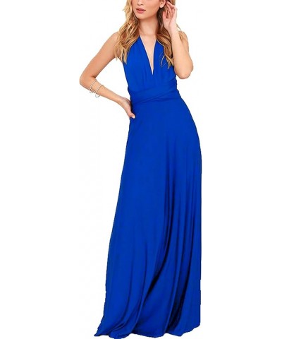 Women's Bridesmaid Dress Convertible Multiway Wrap Backless Maxi Cocktail Wedding Guest Party Dress Blue $24.63 Dresses