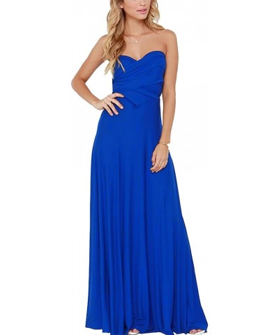 Women's Bridesmaid Dress Convertible Multiway Wrap Backless Maxi Cocktail Wedding Guest Party Dress Blue $24.63 Dresses