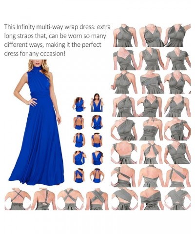 Women's Bridesmaid Dress Convertible Multiway Wrap Backless Maxi Cocktail Wedding Guest Party Dress Blue $24.63 Dresses