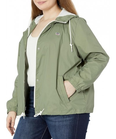 Women's Retro Hooded Rain Windbreaker Jacket (Standard & Plus Sizes) Standard Sea Spray Green $38.26 Jackets