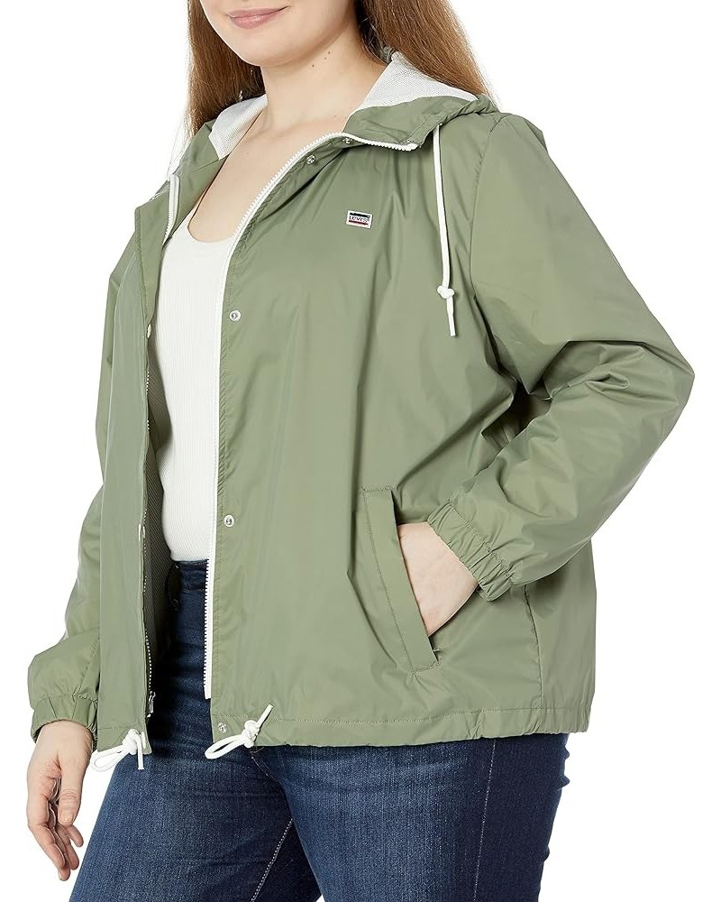 Women's Retro Hooded Rain Windbreaker Jacket (Standard & Plus Sizes) Standard Sea Spray Green $38.26 Jackets