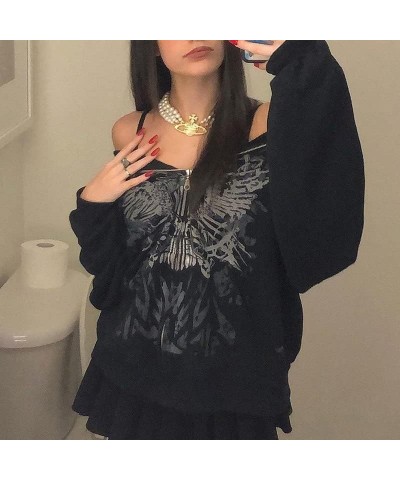 Women Pink Heart Print Zip Up Y2K Velvet Crop Hoodies Long Sleeve Kawaii Cropped Sweatshirts Cute Clothes X-black 1 $10.39 Ho...